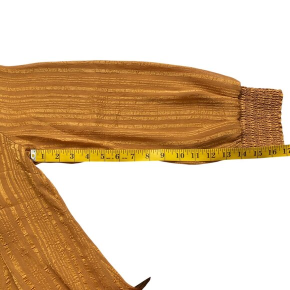 NWT Soft Surroundings Jocelyn Striped Popover Shirt Sz L Gold Boho Chic Office - Picture 14 of 15